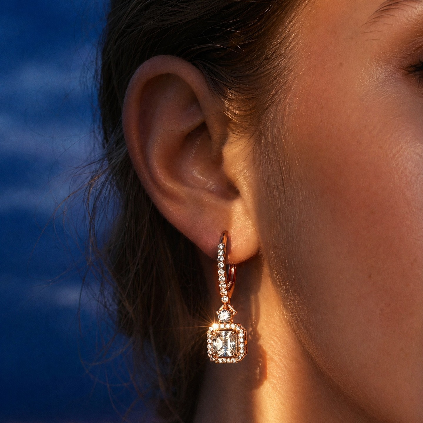 Solène Asscher Drop Earrings