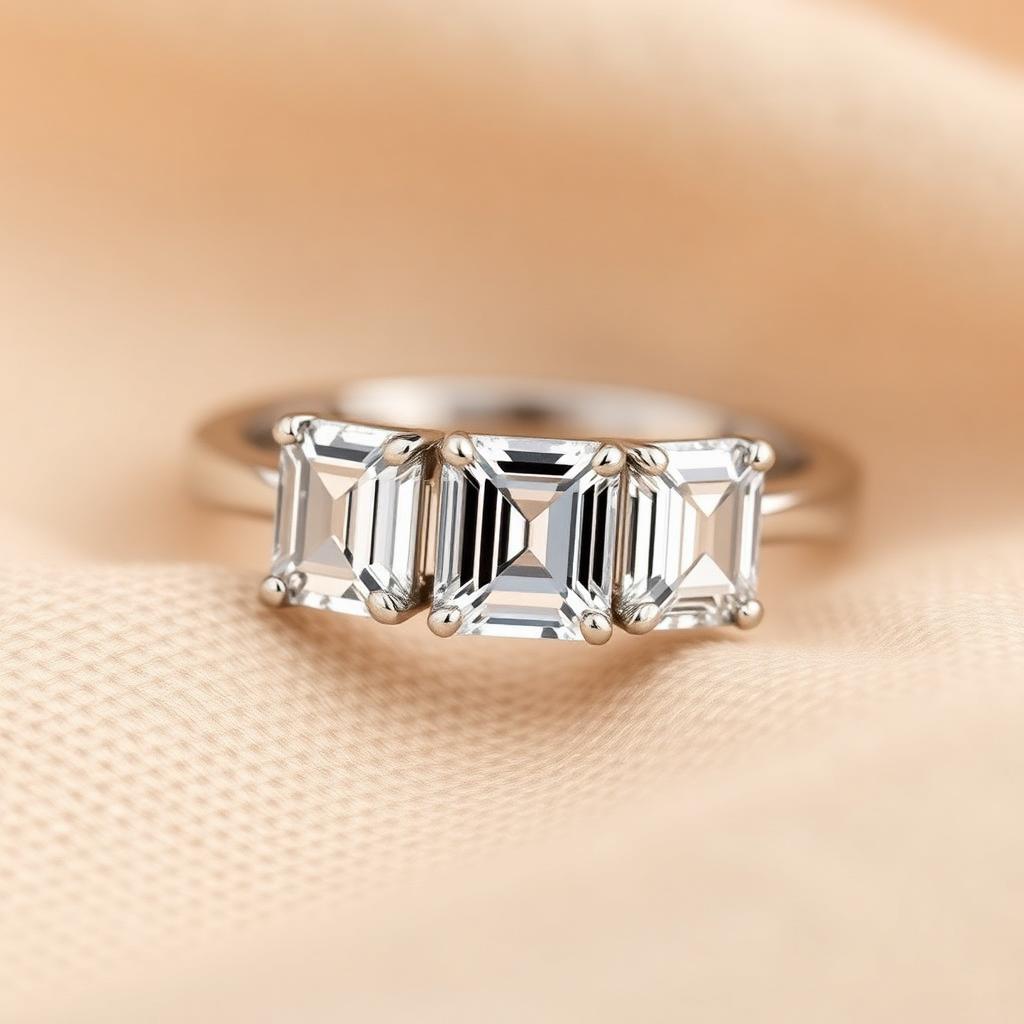 Trio Emerald — Step cut Three Stone