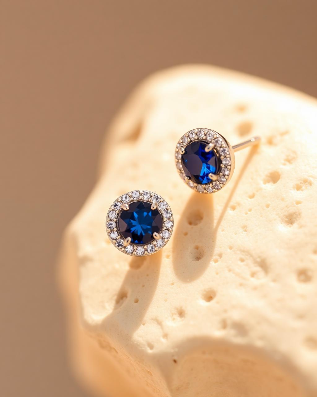 Sapphire Halo Studs